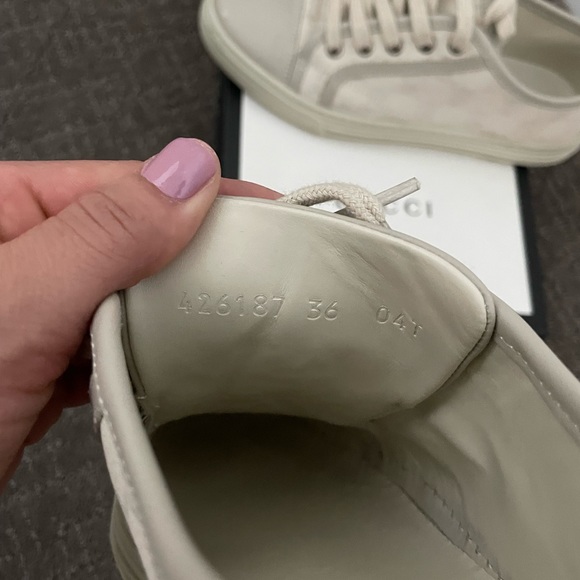 Authentic Gucci Women GG Low 'Cotton Washed Bianco sneakers - Picture 14 of 16
